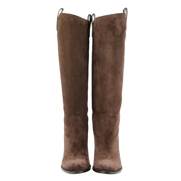 Gucci Brown Leather Suede Tall Knee Boots - Picture 3 of 8